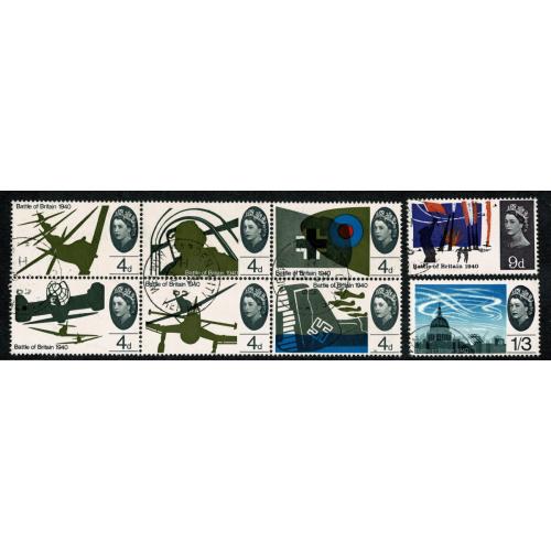 1965 Battle of Britain (ord). Set of 8 values VFU. SG 671-678