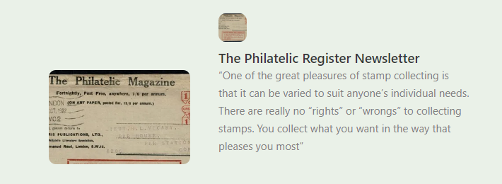 The Philatelic Register Newsletter