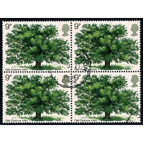 1973 Tree Planting Year 9p. Fine Used block. SG 922