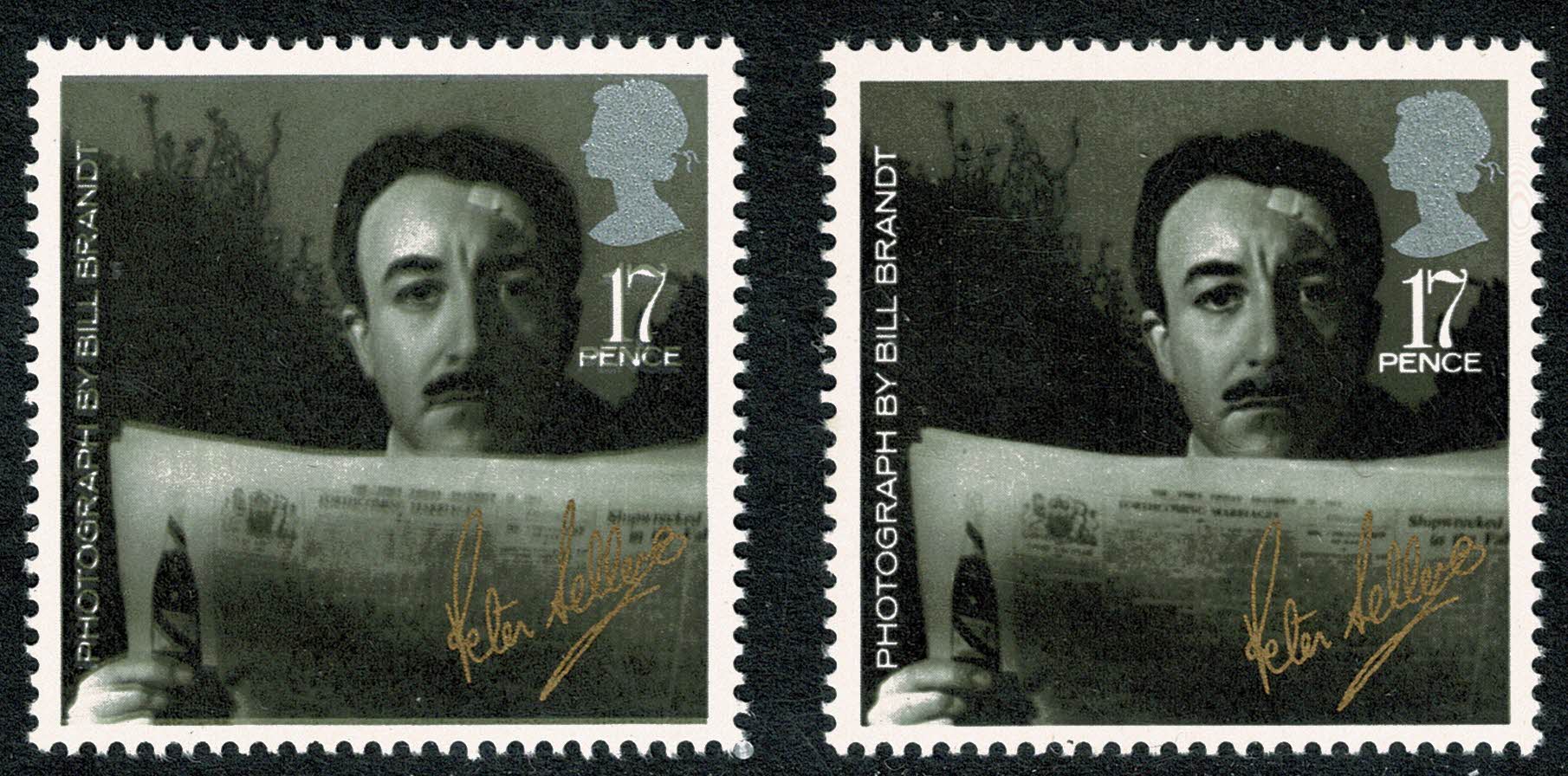 1985 British Film Year 17p value. SHIFT OF OLIVE GREY. SG 1298 var