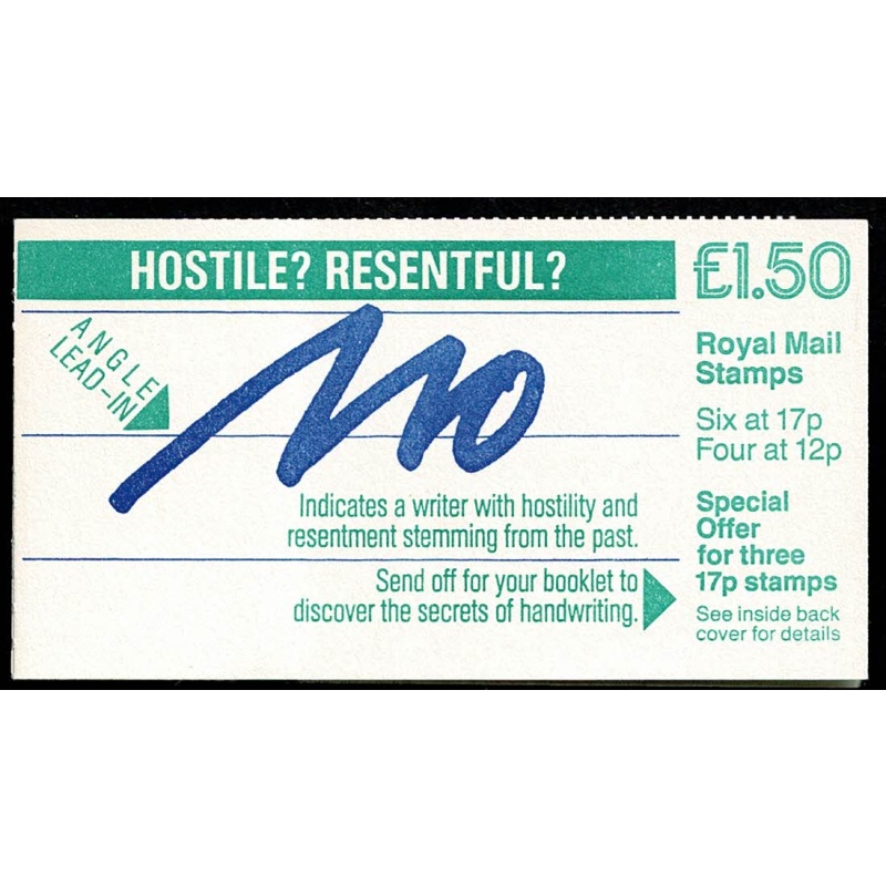 £1.50 "No" Handwriting. Right margin plain pane. DP85A. SG FP3b.