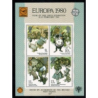 1980 Europa Year of the Child "War on Want" Miniature sheet. With cancelled overprint.