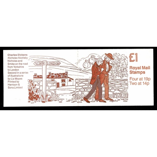 £1 Dickens No.2  "Nicholas Nicklleby". DP117 Perf E3R SG FH13 (rotary perf)