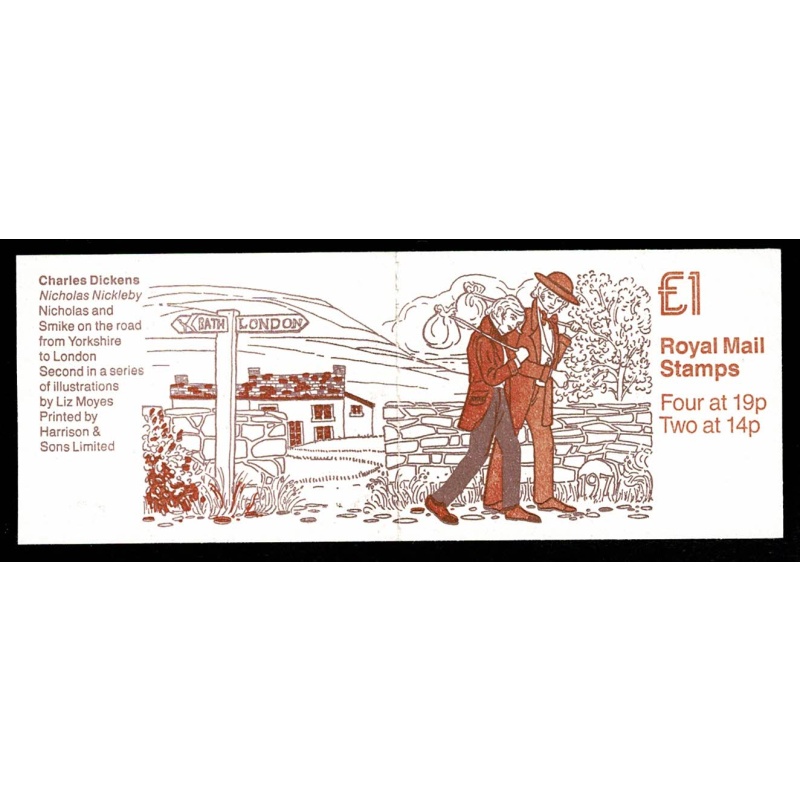 £1 Dickens No.2  "Nicholas Nicklleby". DP117 Perf E3R SG FH13 (rotary perf)