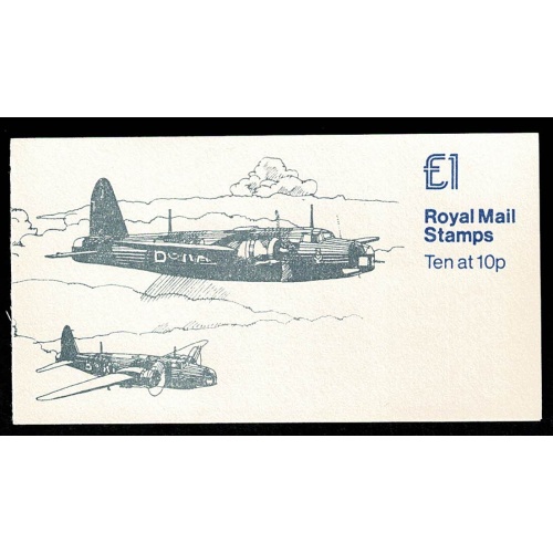 £1 Miltary Aircraft No.4 "Hurricaine & Wellington" Left margin plain pane DP35B. SG FH4a