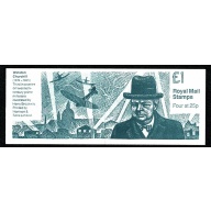 £1 Prime Ministers No.3  "Winston Churchill". DP214 Perf PI1 SG FH34