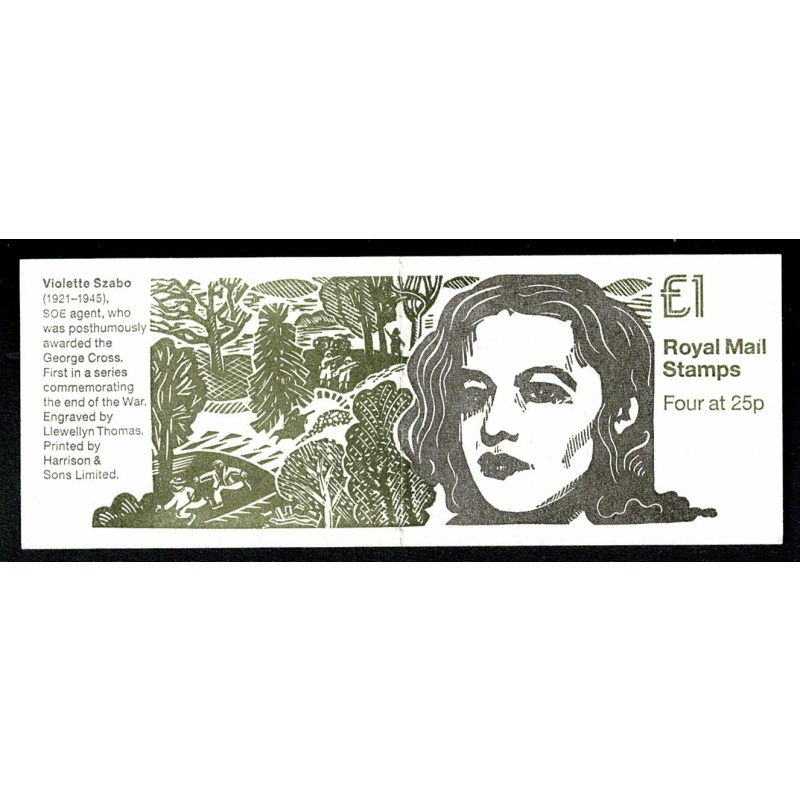 £1 End of WWII No.1   "Violette Szabo". DP214 Perf PI1 SG FH36