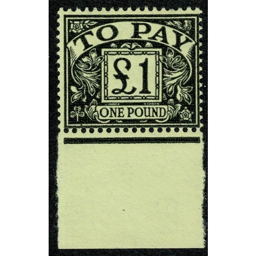 £1 black on yellow. Watermark Crowns. Marginal single SG D68