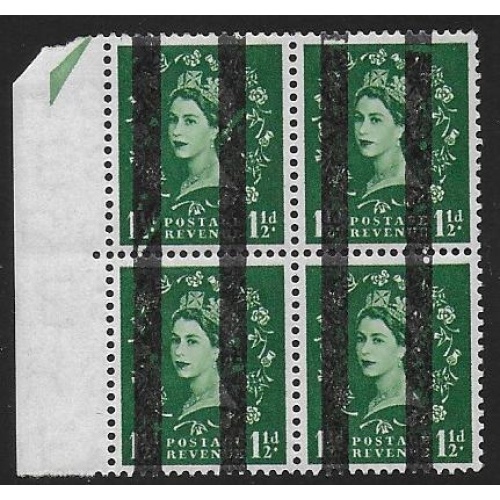 1½d green. Edwards Crown. Training School Bar Overprints