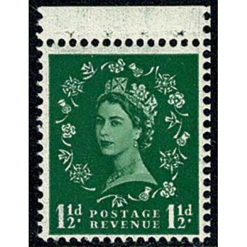 1½d green Tudor Crown Watermark Inverted. SG 517Wi.