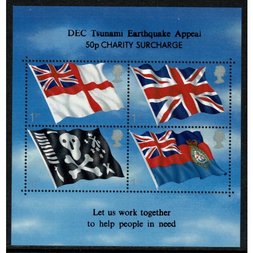 2001 Flags & Ensigns Miniature Sheet. Earthquake Appeal Overprint. SG MS2206 var