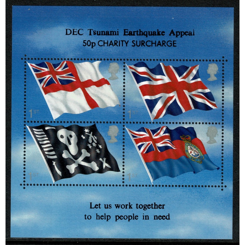 2001 Flags & Ensigns Miniature Sheet. Earthquake Appeal Overprint. SG MS2206 var