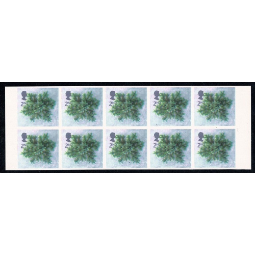 2002 Christmas 2nd. IMPERFORATE  BLOCK OF 10. SG 2321b