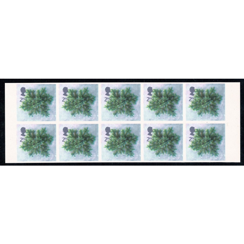 2002 Christmas 2nd. IMPERFORATE  BLOCK OF 10. SG 2321b