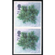 2002 Christmas 2nd. IMPERFORATE  VERTICAL PAIR. SG 2321b