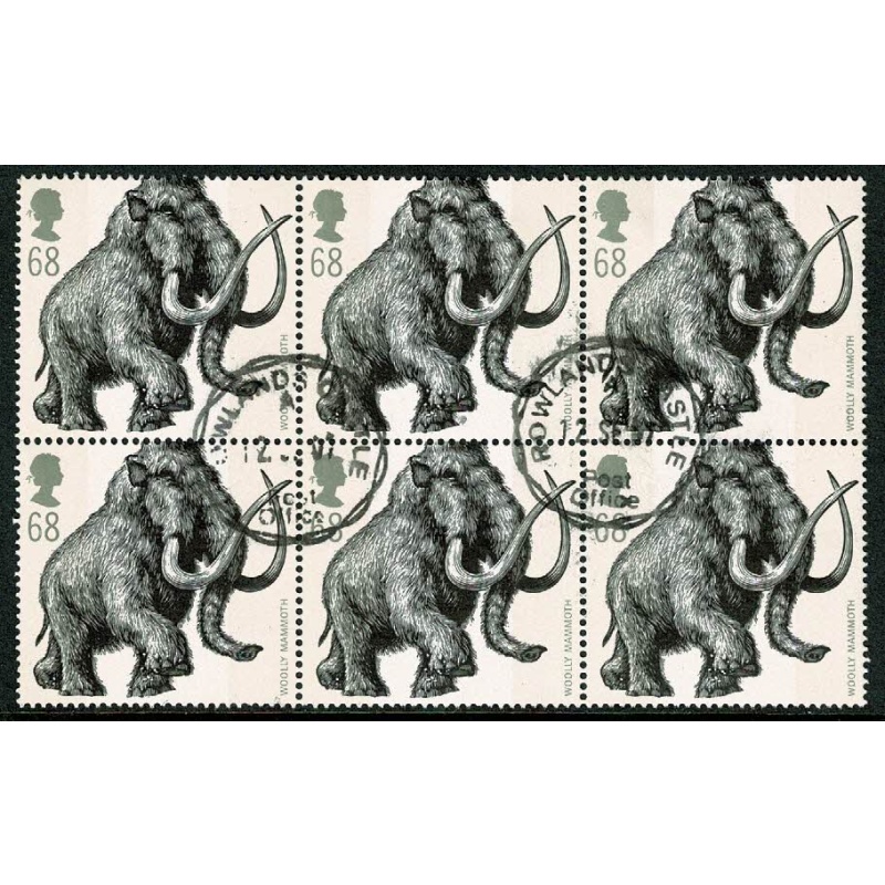 2006 Ice Age Animals 68p. Fine used block of six. SG 2618