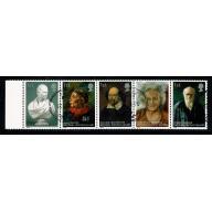 2006 National Portrait Gallery 1st Class. Fine Used se-tenant strip of 5 SG 2645-2649