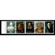 2006 National Portrait Gallery 1st Class. Fine Used se-tenant strip of 5 SG 2645-2649
