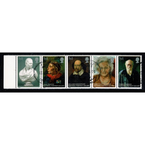 2006 National Portrait Gallery 1st Class. Fine Used se-tenant strip of 5 SG 2645-2649