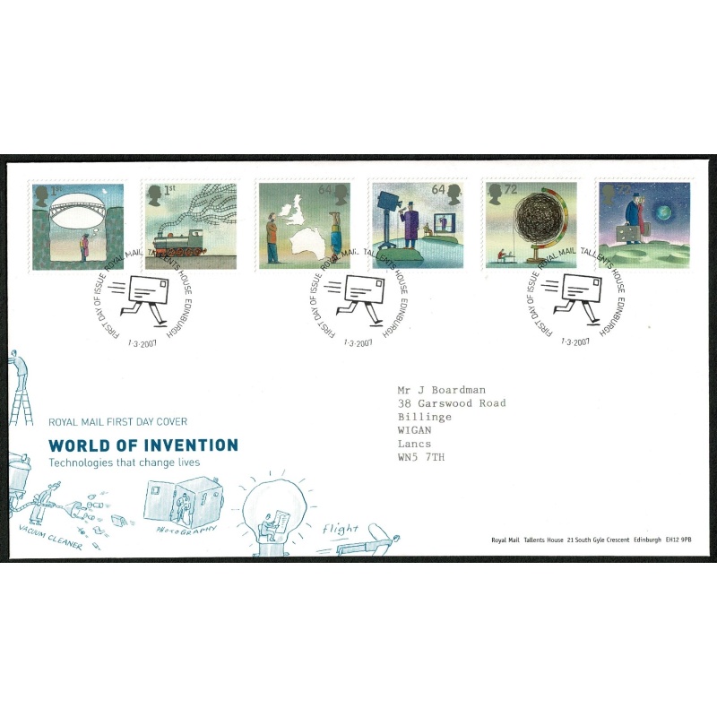 2007 World of Invention. FDC. "Tallents House" handstamp.