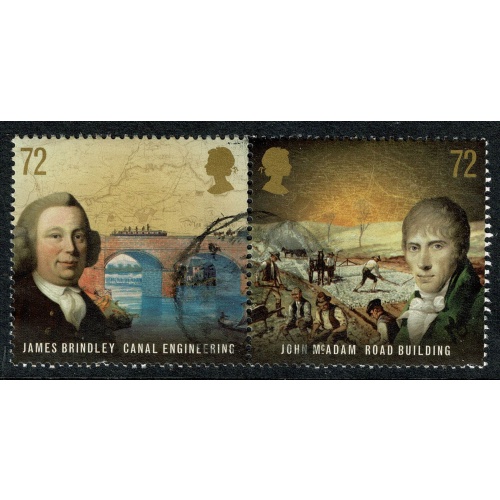 2009 Industrial Revolution 72p se-tenant pair FIne Used. SG 29222/2923