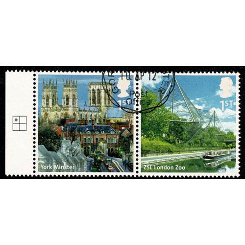 2012 UK A-Z 2nd series. 1st Class se-tenant pair SG 3306/3307. Fine Used.