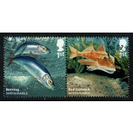 2014 Sustainable Fish. 1st class fine used pair SG 3609/3610.