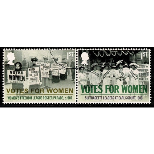 2018 Votes for Women. 1st s/t pair Fine used . SG 4052/4053