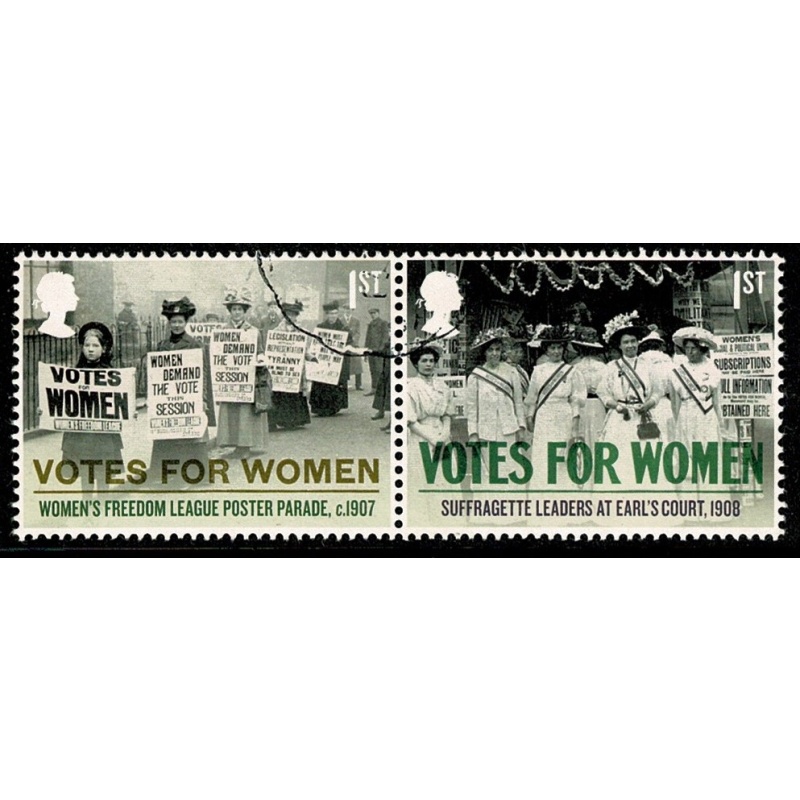 2018 Votes for Women. 1st s/t pair Fine used . SG 4052/4053