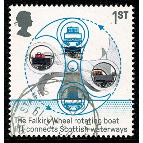 2019 British Engineering. 1st "Falkirk Wheel" Fine used . SG 4213