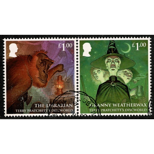 2023 Discworld £1 se-tenant pair. Fine Used. SG 5055/5056