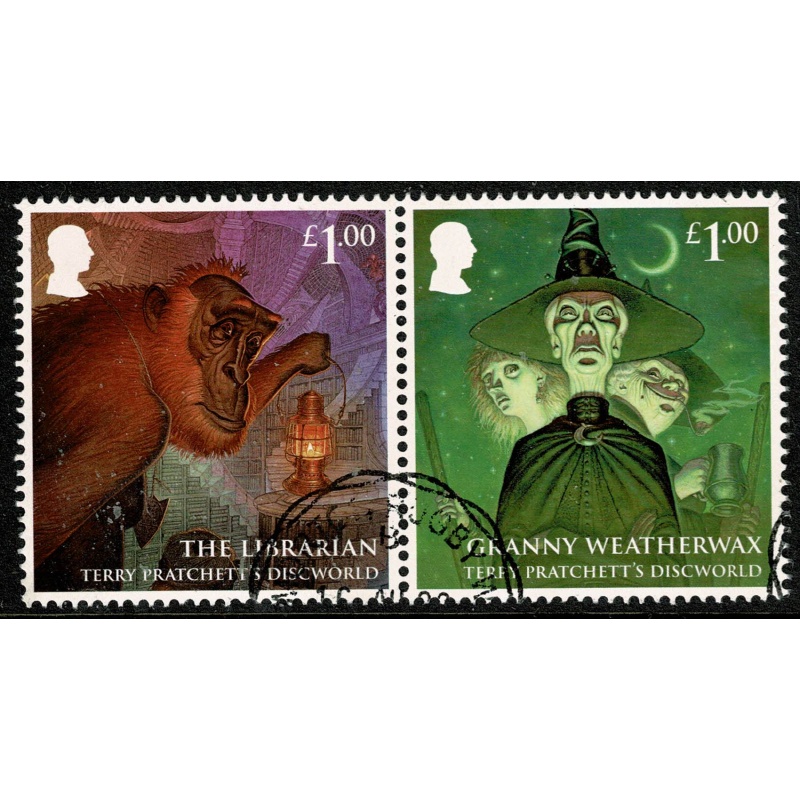 2023 Discworld £1 se-tenant pair. Fine Used. SG 5055/5056
