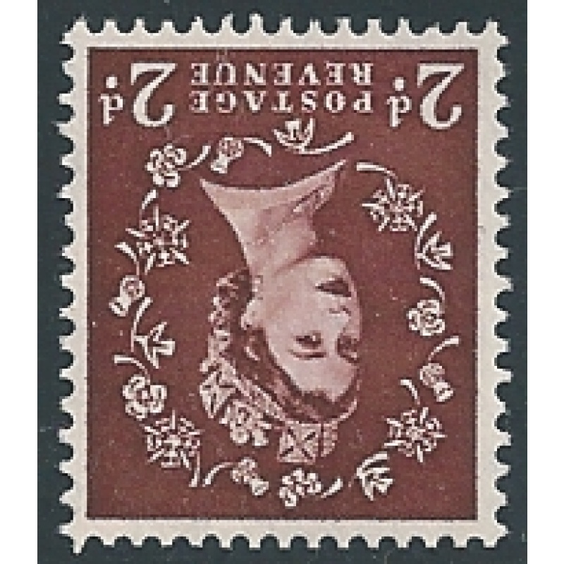 2d red brown. Tudor Crown. WATERMARK INVERTED. SG 518Wi.