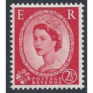 SG 519a. 2½d carmine Type I. Sideways Tudor watermark.