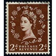 2d brown Tudor Crown watermark sideways. SG 518a. Very fine used.