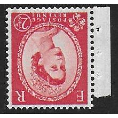 2½d carmine. Graphite TypeII. Crowns Watermark Inverted. SG591Wi.