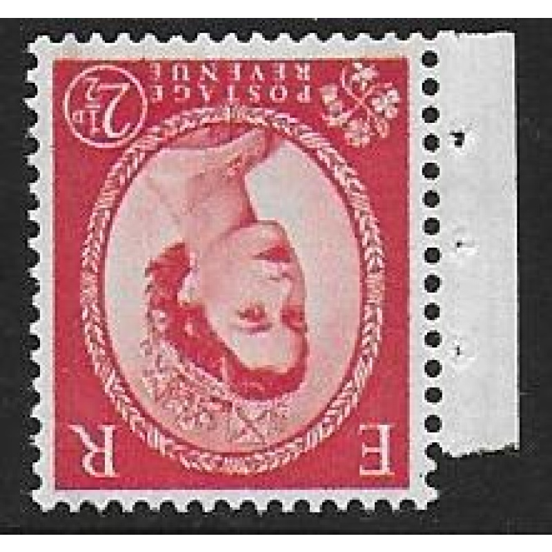 2½d carmine. Graphite TypeII. Crowns Watermark Inverted. SG591Wi.