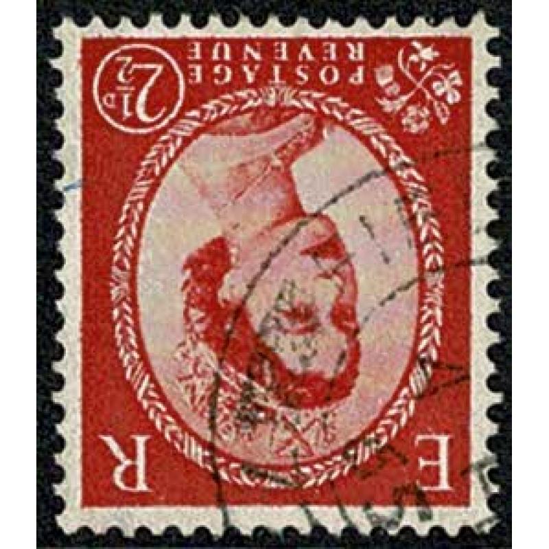 1959 2½d carmine (Type II). Graphite line multiple crowns INVERTED WATERMARK. SG 591Wi.