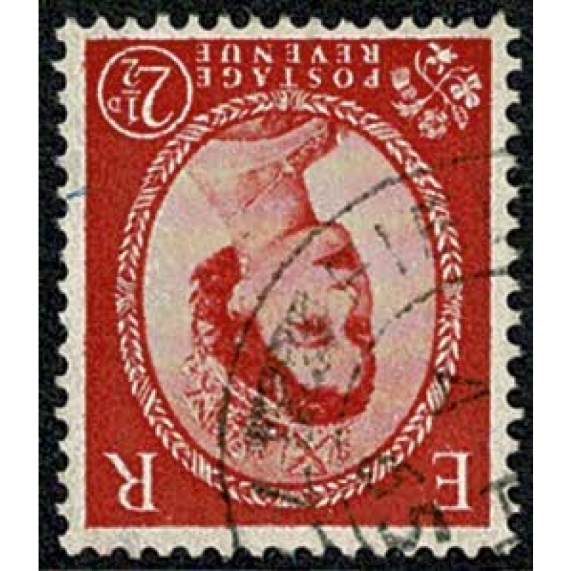 1959 2½d carmine (Type II). Graphite line multiple crowns INVERTED WATERMARK. SG 591Wi.