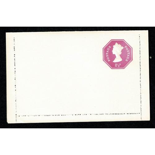 2½p pink embossed design letter card. H&B LCSP10