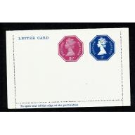 3p blue + 2½p pink letterpress design letter card. H&B LCSP19