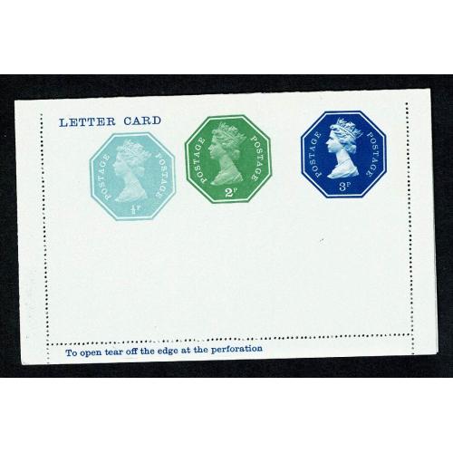 3p blue + 2p green + ½p turquoise  letterpress design letter card. H&B LCSP21
