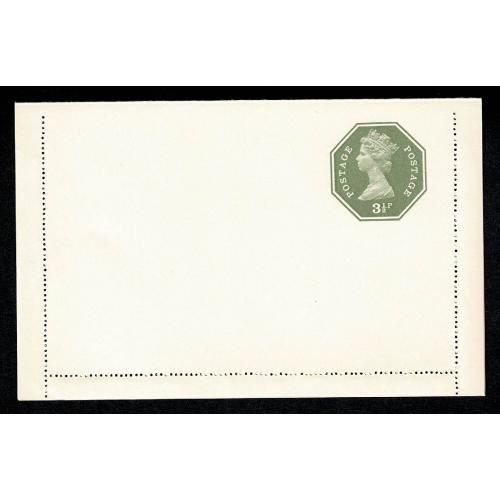 3½p greenish grey letterpress design letter card. H&B LCSP12