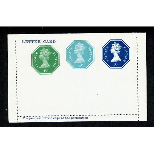3p blue + ½p turquoise + 2p green letterpress design letter card. H&B LCSP20