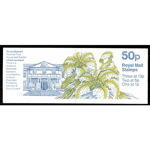 50p Botanical Gardens No.3 "Mount Stewart". Plain pane. DP94B (4.5mm bands). SG FB45a
