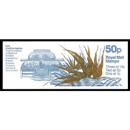 50p Botanical Gardens No.4 "Kew". Plain pane. DP94B (4.5mm bands). SG FB46