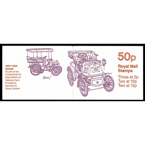 50p Veteran Cars No.4  "Daimler". 10p Left Band. DP38C Perf E1. SG FB13b