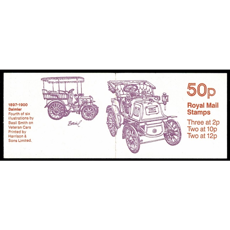 50p Veteran Cars No.4  "Daimler". 10p Left Band. DP38C Perf E1. SG FB13b