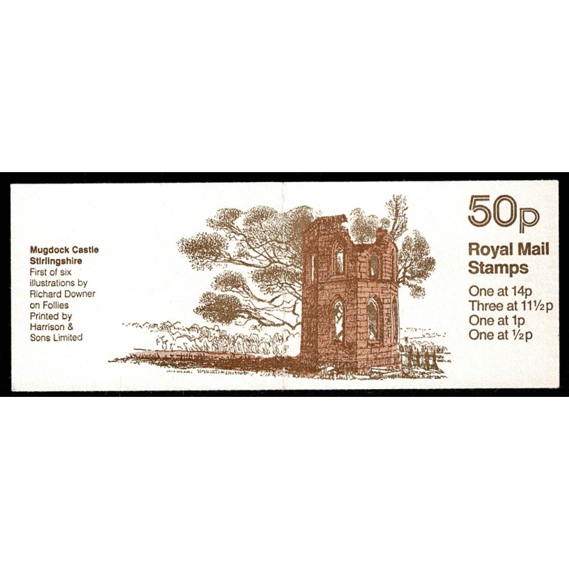 50p Follies No.1 "Mugdock Castle". DP45 (11½p at left)  Perf P1. SG FB16