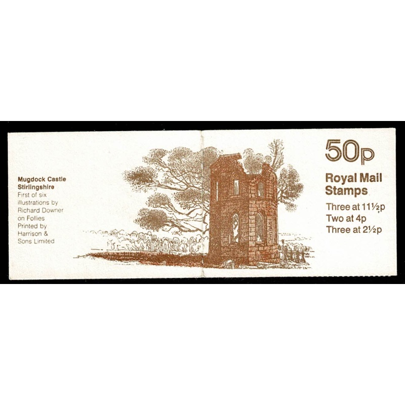 50p Follies No.1 "Mugdock Castle". DP49 (11½p at left)  Perf E1. SG FB17
